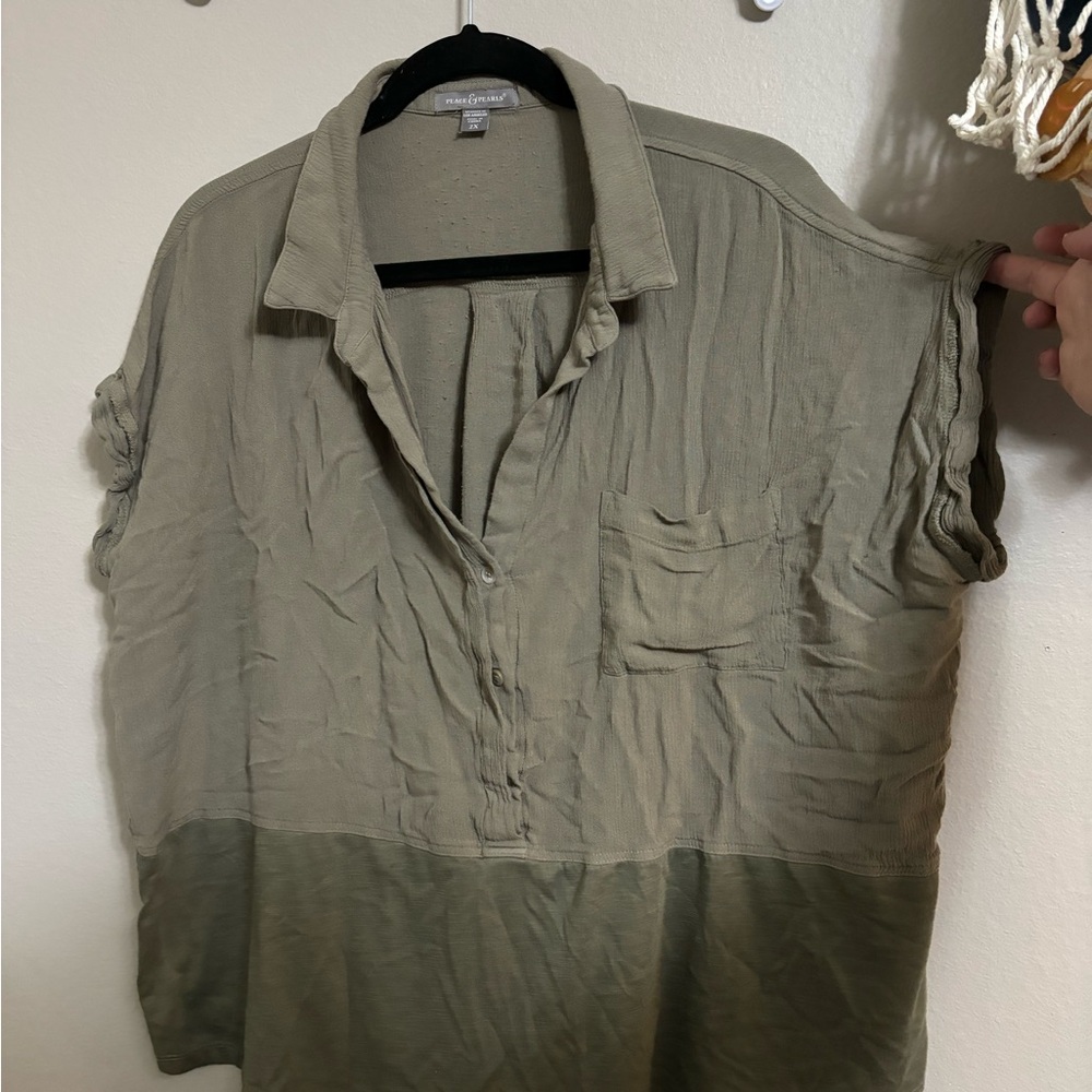 Peace and pearls top.